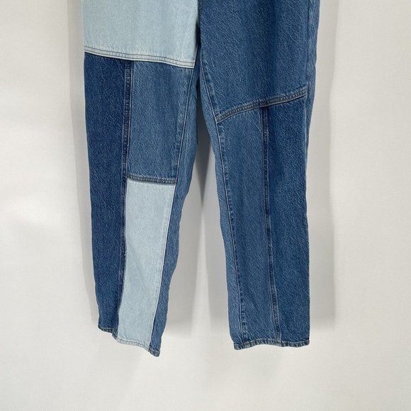 PacSun High Rise Straight Patchwork Jeans Sz 27 Button Fly Mom Jeans - Picture 2 of 7